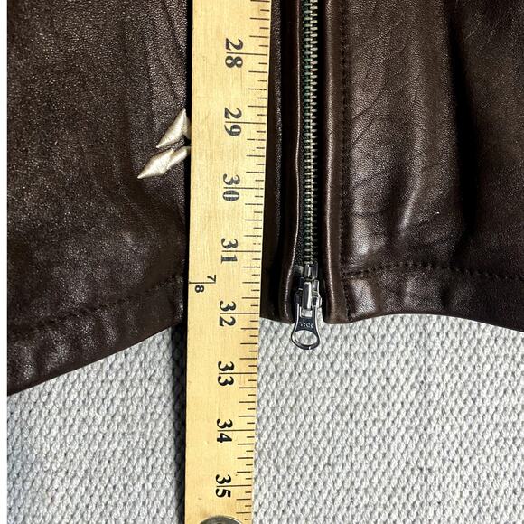 Avirex Vintage Leather Bomber Jacket Men 4XL Brown Star Series 75 New York Lions - Picture 15 of 16